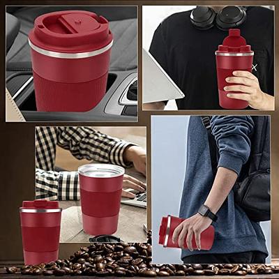  DLOCCOLD Insulated Coffee Mug with Handle Stainless Steel  Travel Coffee Cup with Lid Spill Proof Reusable Thermos Coffee Cups for Men  Women Car Cup holder Friendly (Purple, 20 oz): Home 