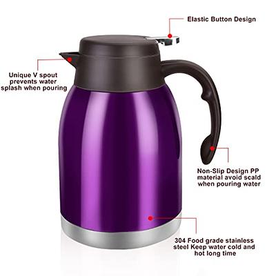 Stainless Steel Thermal Coffee Carafe Dispenser, Unbreakable Double Wall  Vacuum Thermos Flask Large Capacity 56oz 1.6L Water Tea Pot Beverage  Pitcher for Banquet and Party(Purple) - Yahoo Shopping