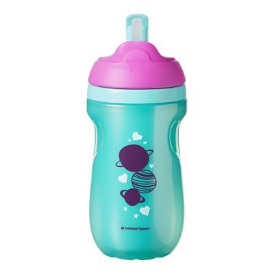 Tommee Tippee Insulated Non-Spill Straw Cup (9oz, 12+ Months, 1 Count)  Sporty Carry Handle