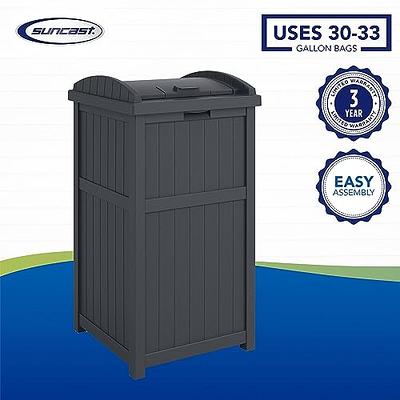 Suncast 30-gallon Durable Hideaway Trash Waste Bin Container For