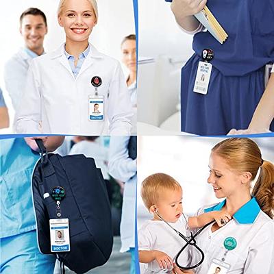 Tag ID Name Cute Nurses Retractable Badge Reel Holder for Nurse Swivel Clip