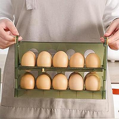 Greenco Refrigerator Organizer Bins for Eggs - Eggs Container for  Refrigerator - 14 Egg Organizer Container with Lid & Durable Handle -  Stackable