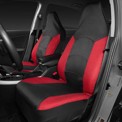 Red Rain Universal Front Car Seat Covers Leather Orange Car Seat Cover  Breathable Leather Auto Seat Cushion Cover 6PCS Set for  Car/Trucks/Automotive