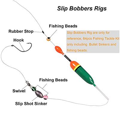 THKFISH Texas and Carolina Fishing Rig Bass Fishing Bullet-Weights for Fishing Sinkers Hooks Rolling Barrel Fishing Swivels Beads Rings Fishing