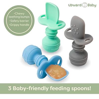 SAMiGO Silicone Baby Spoons Self Feeding 6+ Months - Infant Toddler Utensils  
