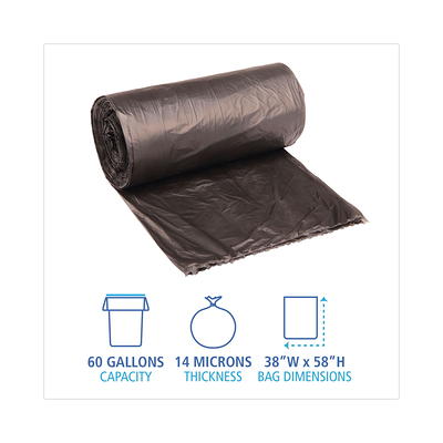 39 Gallon, 1.1 mil Drawstring tall High Density Can Liner / Trash