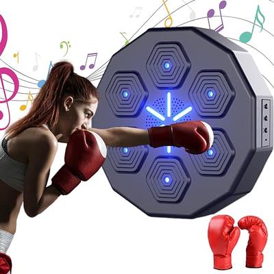 Indoor Wall Maquina De Boxeo Musical,Electronic Music Punching Machine with  LED Bluetooth,Intelligent Boxing Target，Music Playback,Boxing Gloves,for