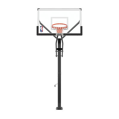 NBA 72 In-Ground Adjustable Basketball Hoop with Tempered Glass Backboard,  Padded Pole, Ball Return