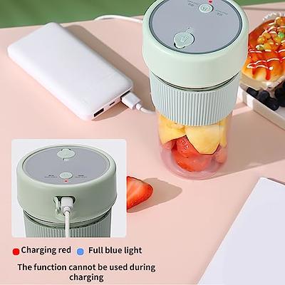  Portable Blender,Personal Hand Smoothie Travel Blender Cup, Fruit  Mixer, 7.4V Bigger Motor Mini Blender for Fruit Juice,Milk Shakes, 400ML,  Rechargeable,New Sharp 6 Blades for Great Mixing (Green): Home & Kitchen