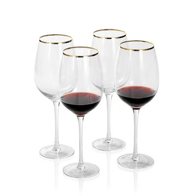 Gold Rim Wine Glasses set of 4 - Ã˜3.5 x 9.8 H - Yahoo Shopping