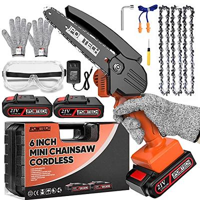 Mini Chainsaw Cordless 6 Inch, Electric Chain Saw, Portable Handheld Small  Chainsaw, Battery Powered Hand Saw With Security Lock for Trees Branches