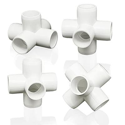 letsFix 1 PVC Fittings 4 Way (10-Pack), Furniture Grade PVC Pipe Connector  1 Inch PVC Elbow for All DIY PVC Structure and Frames, UV Resistant, Fits  1 Sch 40 PVC Pipes 