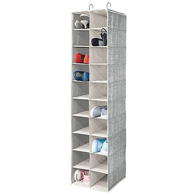 mDesign Soft Fabric Closet Organizer - Holds Shoes, Handbags, Clutches,  Accessories - Large, 20 Shelf Over Rod Hanging Storage Unit - Black/Cream -  Yahoo Shopping