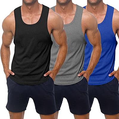 Mens Workout Tank Tops Fitness Muscle Sleeveless Shirts Gym Bodybuilding  Vest