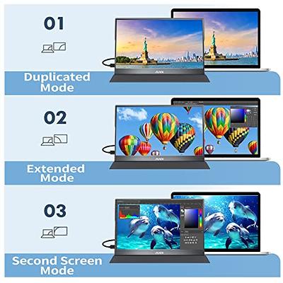 KYY Portable Monitor 15.6inch 1080P FHD USB-C, HDMI Computer Display HDR  IPS Gaming Monitor w/Premium Smart Cover & Screen Protector, Speakers, for