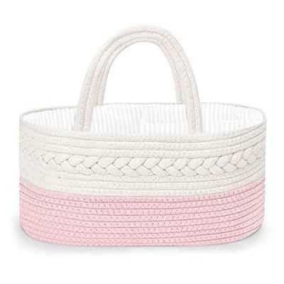 PeraBella 2-in-1 Baby Diaper Caddy Organizer, Portable Diaper Storage  Basket -Dusty Pink