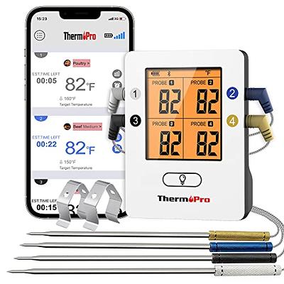 Wireless Digital Meat Thermometer with 4 Probes & Meat Injector, Upgraded 500ft