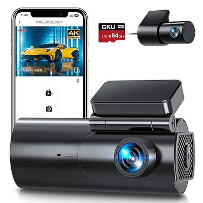  Dash Camera for Cars,4K Full UHD Car Camera Front Rear with  Free 32GB SD Card,Built-in Super Night Vision,2.0'' IPS Screen,170°Wide  Angle,WDR, 24H Parking Mode, Loop Recording : Electronics