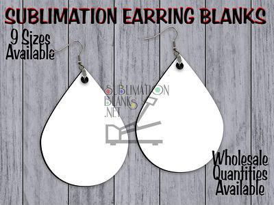 3D Earrings Sublimation, Teardrop earring 3D Daisy