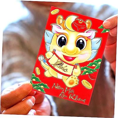 6pcs 2024 Chinese Dragon Year Red Envelope Creative Spring Festival  Birthday Wedding Childrens Gift Lucky Money Envelopes Red Packet