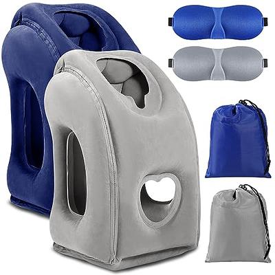 Inflatable Air Travel Pillow Airplane Office Nap Rest Back Head Chin Cushion