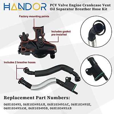 Handor 06H103495AH 06H103495AC PCV Engine Crankcase Vent Valve Oil Separator  Breather Hose Kit Compatible with 2008-2015 A3 A4 A5 Q5 TT Beetle GTI CC  Jetta Passat Tiguan Seat Skoda - Yahoo Shopping