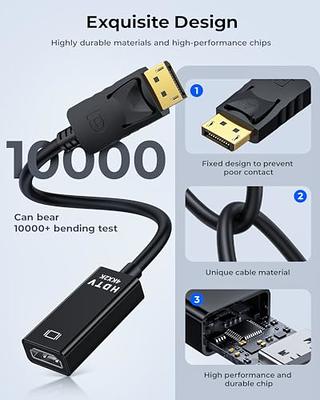 BENFEI 4K DisplayPort to HDMI Adapter, Uni-Directional DP 1.2 Computer to  HDMI 1.4 Screen Gold-Plated DP Display Port to HDMI Adapter (Male to  Female)