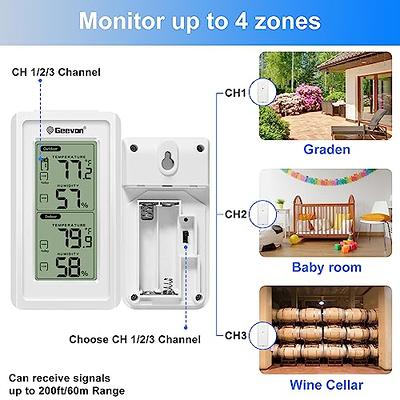 Geevon Indoor Outdoor Thermometer Wireless Backlight Digital Wireless  Thermometer Temperature with LCD Outdoor Thermometers for Patio Garden  Cellar Home Room Receive Signals from 3 Transmitters - Yahoo Shopping