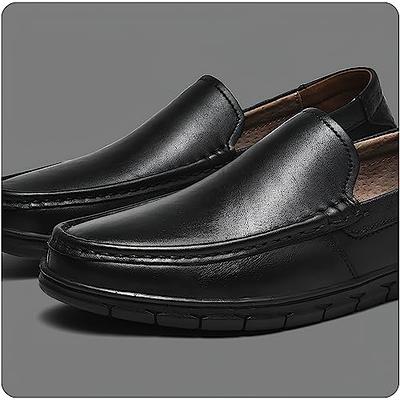 Mens slip on loafer comfortable leather moccasins driving dress