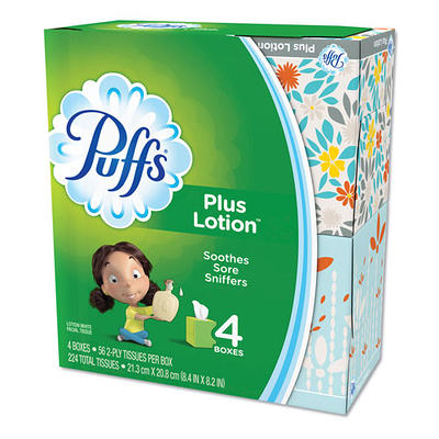 Puffs Plus Lotion Facial Tissues, 24 Cubes, 56 Tissues Per Box