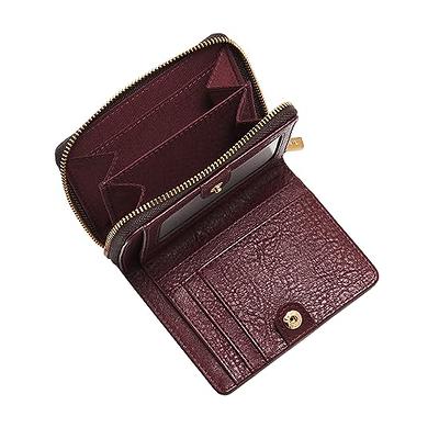 The Bifold Wallet with ID Window Dark Mahogany Bison