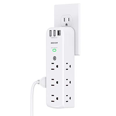 BN-LINK Multi Plug Outlet Extender with USB C, 3 Outlets Surge Protector with Type C Port Power Outlet Splitter Wall Plug 600J Charging Adapter for