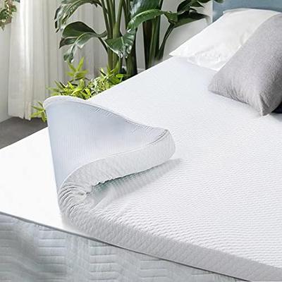 4 inch Gel Memory Foam Mattress Topper Queen size, Cooling Mattress Pad for Back Pain, with Removable Bamboo Cover,Bed Topper Soft & Breathable White