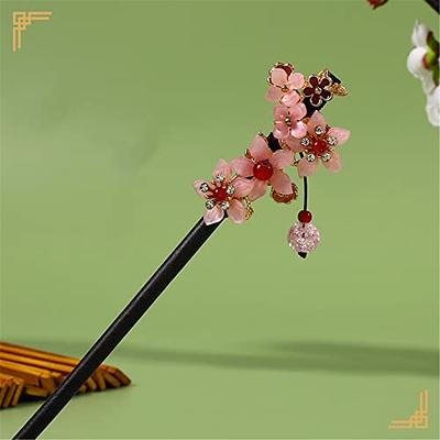 Flower Blossom Chinese Hair Pin Minimalist U Shape Hair Stick With