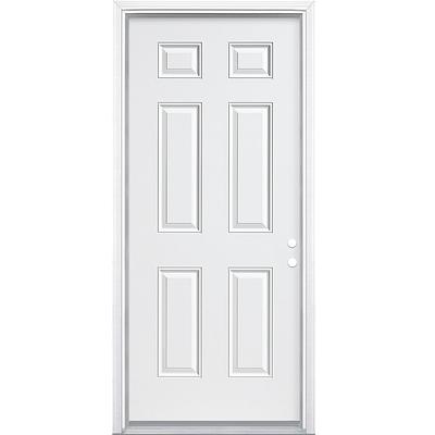 RELIABILT 32-in x 80-in Steel Right-Hand Outswing Primed Prehung Single  Front Door Insulating Core in the Front Doors department at