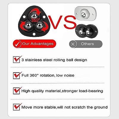 8 Pcs Self Adhesive Mini Caster Wheels, Appliance Wheels Swivel Stainless  Paste Universal Wheel, 360 Degree Rotation Sticky Pulley for Kitchen  Appliances, Trash Can, Storage Bins,Black 