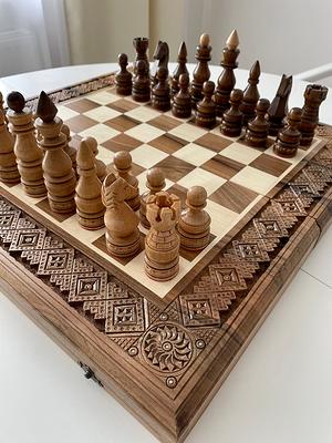 Large Chess Piece Set Wood, Large Wooden Chess Pieces