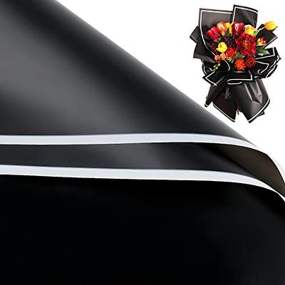 black flower wrapping paper