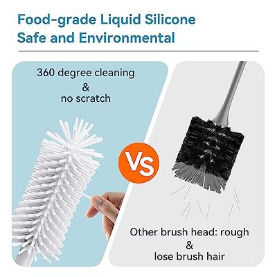 3 in 1 Food-Grade Baby Bottle Cleaning Brush,Multi-Functional Silicone Bottle  Cleaning Brush Kit, for Cleaning Baby Bottle,Nipple,Straw,Rotating Bottle  Cleaning Brush 