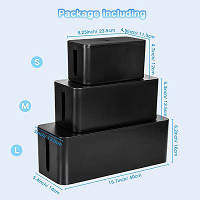 Cable Management Box, 3 Pack Cord Organizer Boxes with 33 PCS