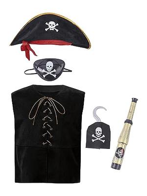 Captain Hook Mens Pirate Hat Adults Fancy Dress Accessory Skull