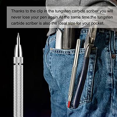 Pocket Alloy Scriber Scribe Pen with Carbide Tip for Ceramic/Metal/Glass  Plate (5Pcs)