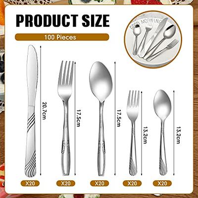 100 Pieces Silverware Set Stainless Steel Flatware Set Pearled Edge Cutlery  Set Includes Knife Fork Spoon Beading Eating Utensil for Home and  Restaurant Dishwasher Safe - Yahoo Shopping