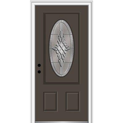 80 Premium Grace 3/4 Lite, Oval Lite 2 Panel Smooth Fiberglass Single Door