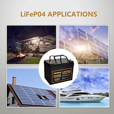 Power Queen Batterie Lithium 12V 100Ah, Batterie LiFePO4 Rechargeable avec  BMS 100A, 4000+ Cycles, pour Camping Car, Système Off-Grid, Bateau