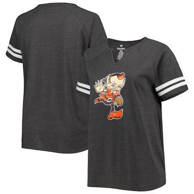 Cincinnati Bengals New Era Women's Plus Size Lace-Up Notch Neck Long Sleeve  T-Shirt - Orange