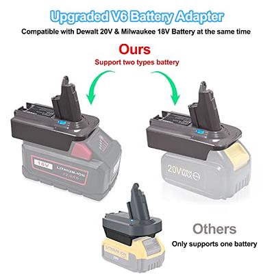 V6 Adapter for Dewalt 20V and for Milwaukee M18 18V Battery