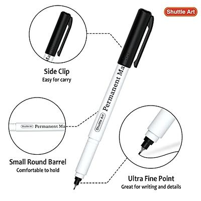 Shuttle Art Permanent Markers, 30 Pack Black Permanent Marker set,Fine Point, Works on Plastic,Wood,Stone,Metal and Glass for Doodling, Marking