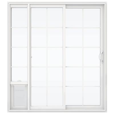 JELD-WEN 72-in x 80-in Low-e External Grilles Primed Steel French  Right-Hand Outswing Double Patio Door