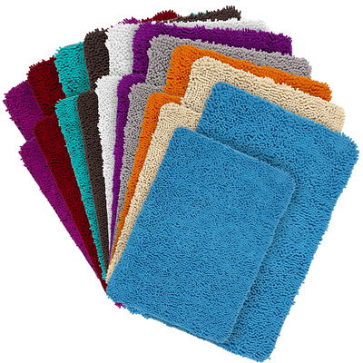 Lavish Home Set of 2 Washable Bathroom Mats, Green